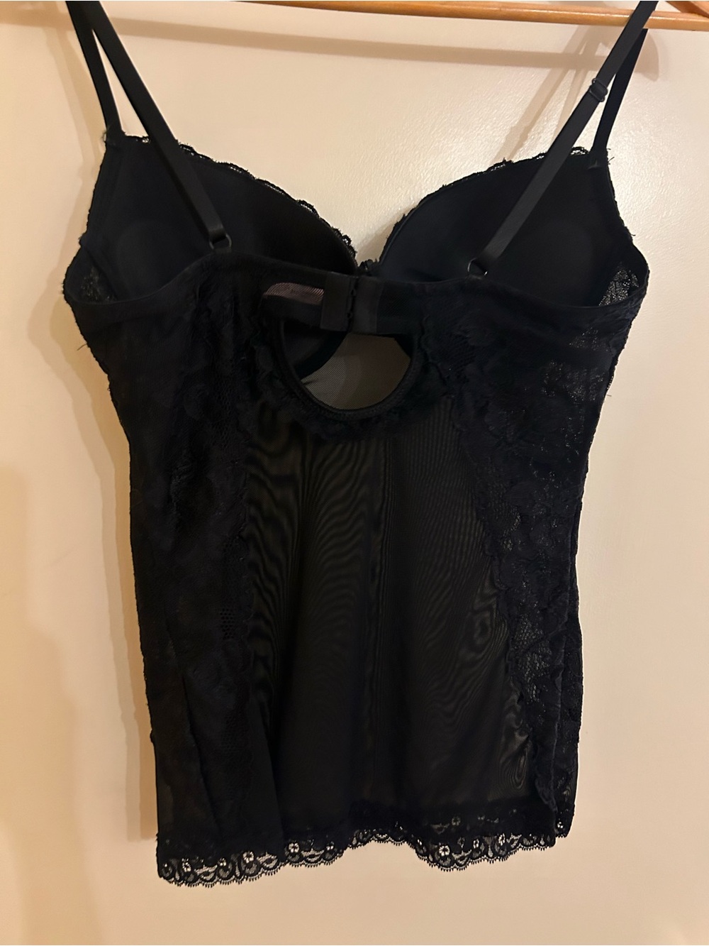 Native Black Lace Sheer Chemise with Bow Accent